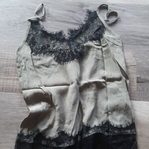 Lace Trimmed Satin Camisole